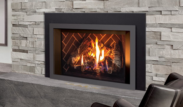 Enviro E33 insert with herringbone liner in a ledgestone wall