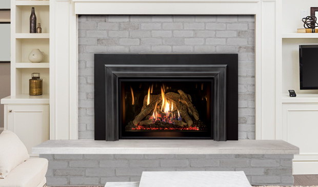 Enviro EX35 gas insert in a white cabinet wall