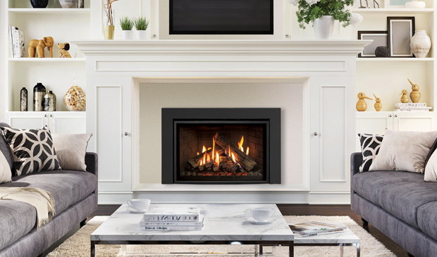 Enviro RI30 insert centred in white built-in cabinets