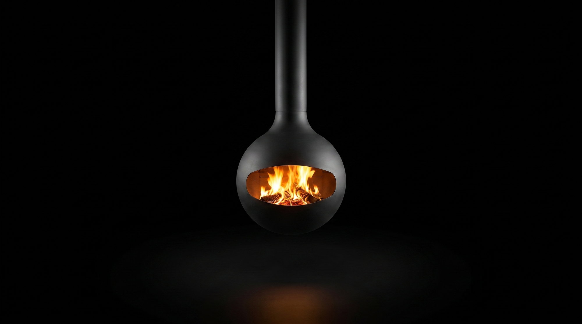 The Bathyscafocus sphere face on, arched mouth open with fire