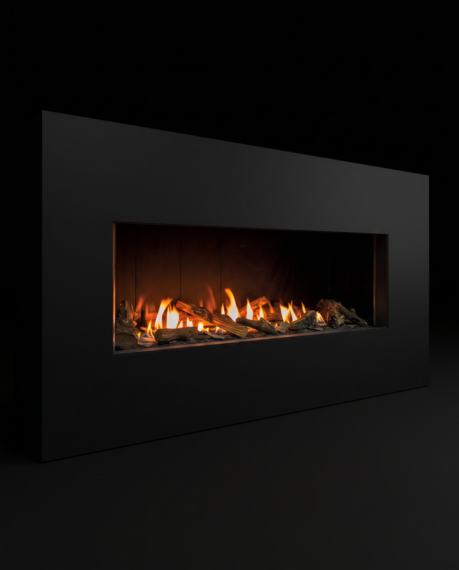 The U50 Linear at a three-quarter view — the flat face on the black void