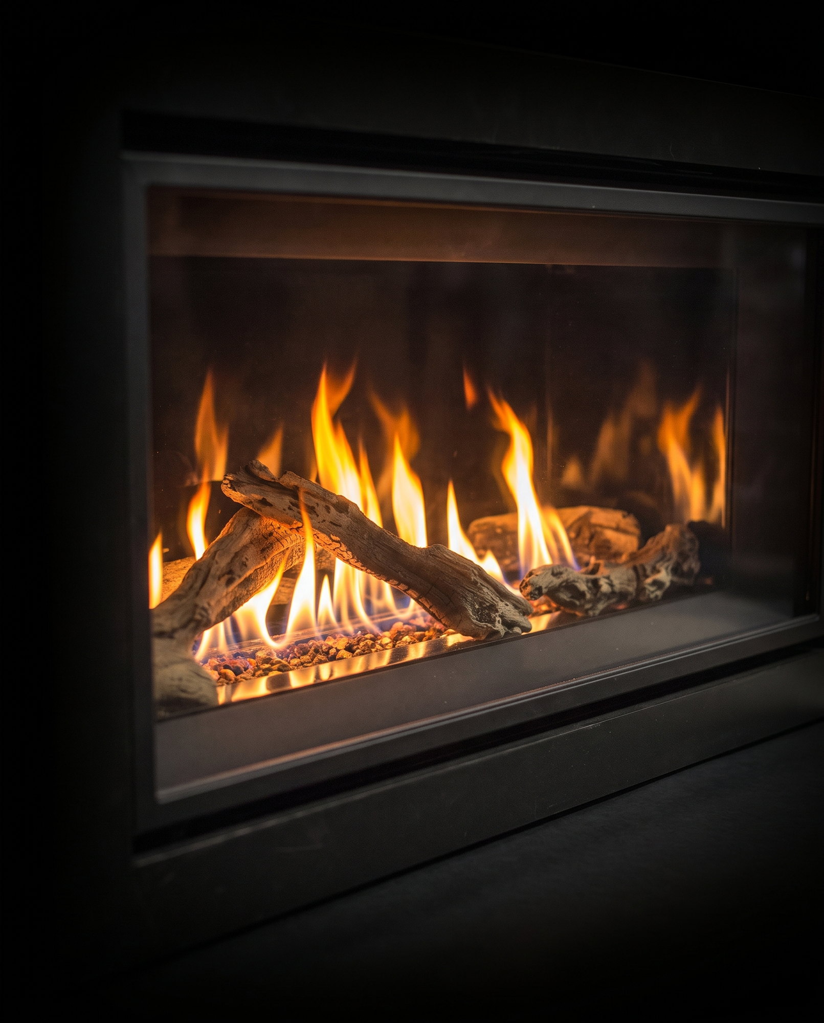 The C34&rsquo;s ultra high definition driftwood log set up close through the glass