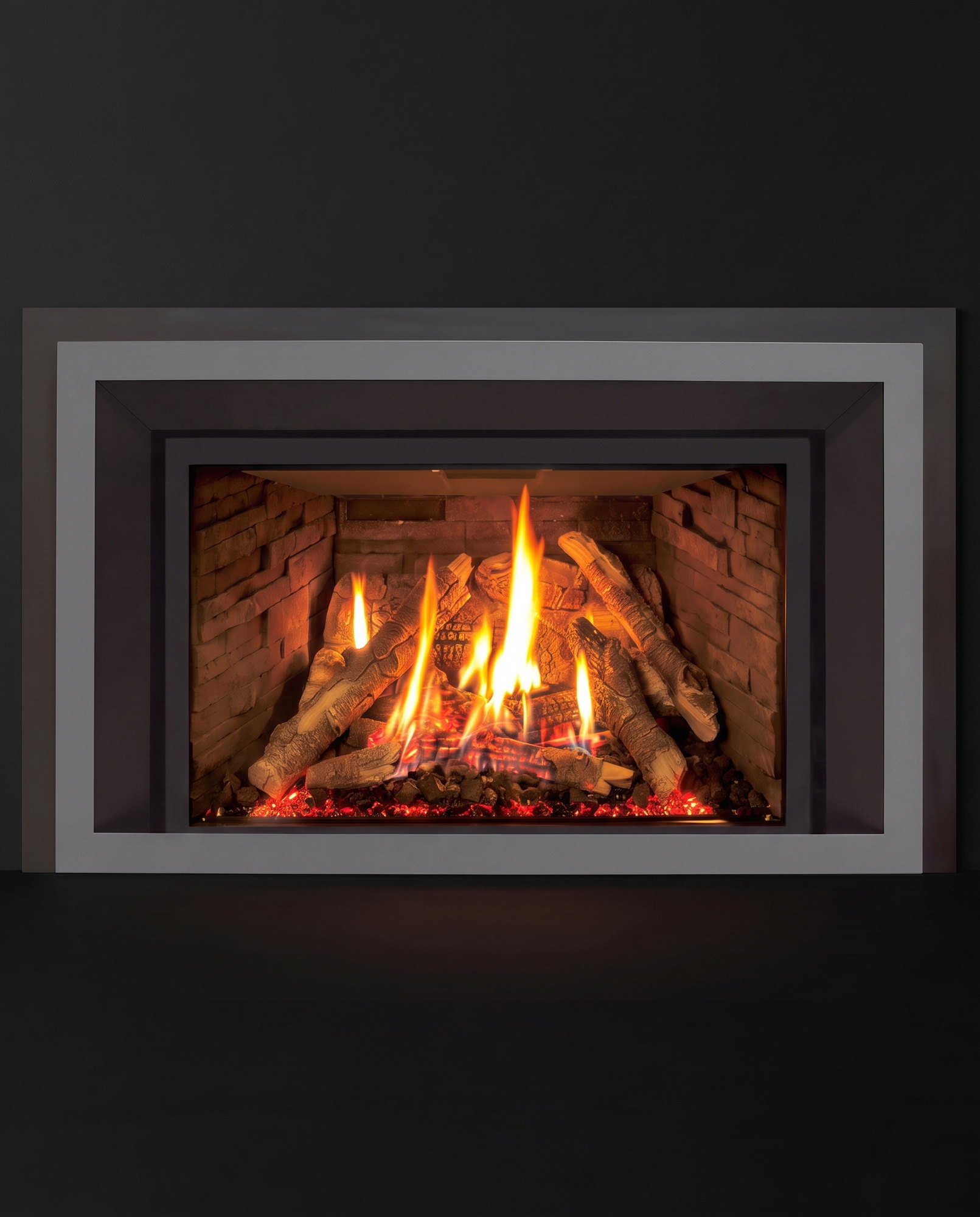 The Enviro EX35 face dead-on, fire lit